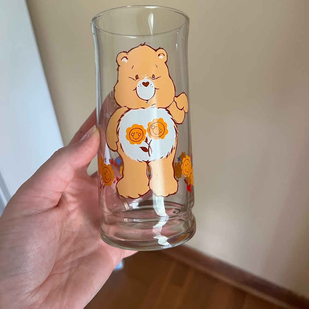 Vintage Pizza Hut Care Bears glass friend bear